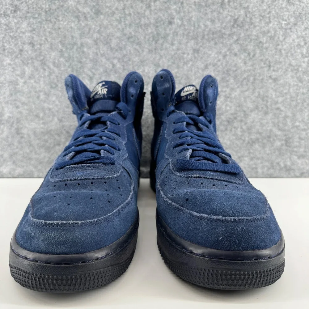 Nike Air Force 1 Mid Mens 10.5 Navy Blue Suede Sneakers 315123-410